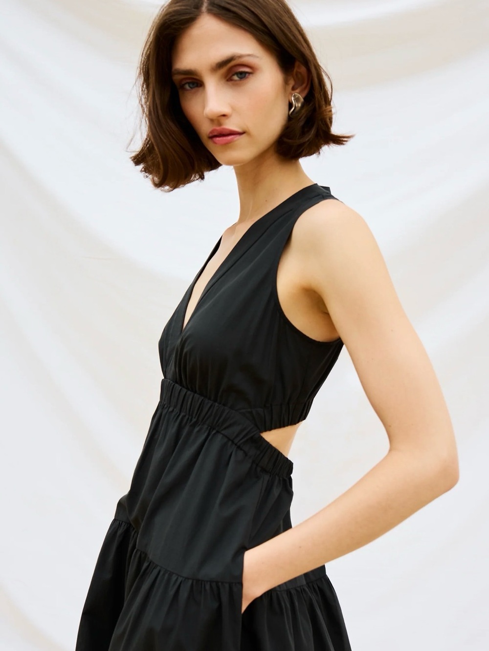 Rails Black Maxi Dress with Side Cutouts